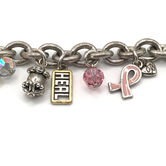 Brighton Charm Bracelet Love Heals Chunky Heart Trust Crystals Boho 8.5" - Picture 6 of 15